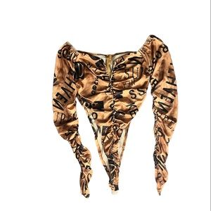Long sleeve ruched bodysuit